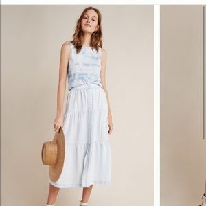 Cloth & Stone tiered denim skirt